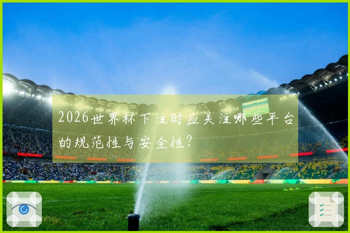 2026世界杯下注时应关注哪些平台的规范性与安全性？